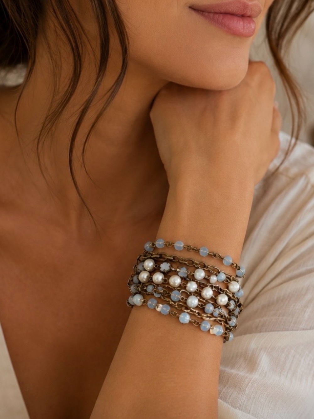 Anthropologie Vintage-Inspired Multi-Strand Statement Bracelet